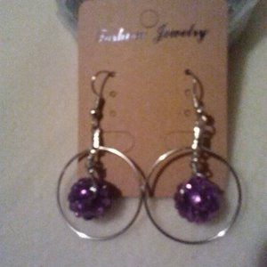 Women's Handmade Purple Bead in a Hoop